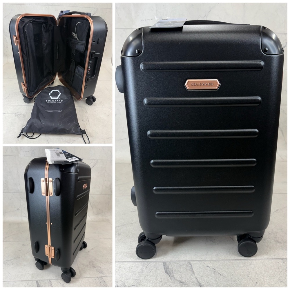 (SW-10) Solgaard Carry-On Luggage In Black/Rosegold